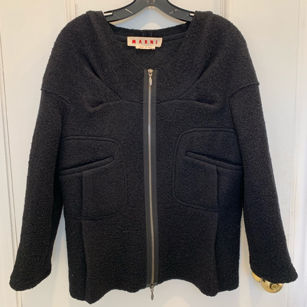 Marni black wool zippered jacket. Size 40